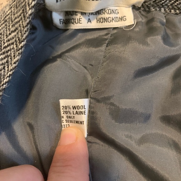 Vintage PORTS INTERNATIONAL 80% Alpaca Wool Herringbone Midi A-Line Skirt 12 - Picture 7 of 9